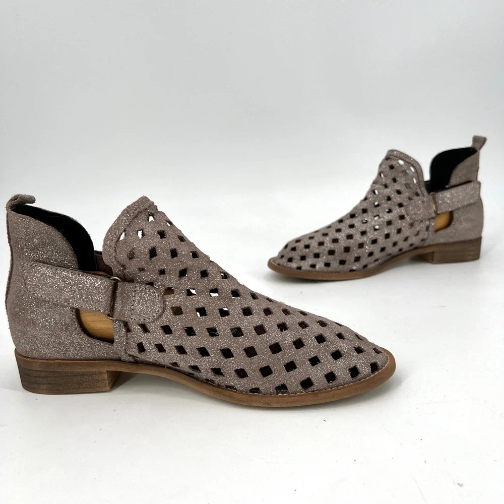 Musse & Cloud Caila‎ Western Bootie Anthropologie Boho Glitter Metallic Size 39